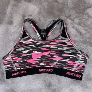 Nike Sports Bra - Kids XL (Black, Pink, and White)